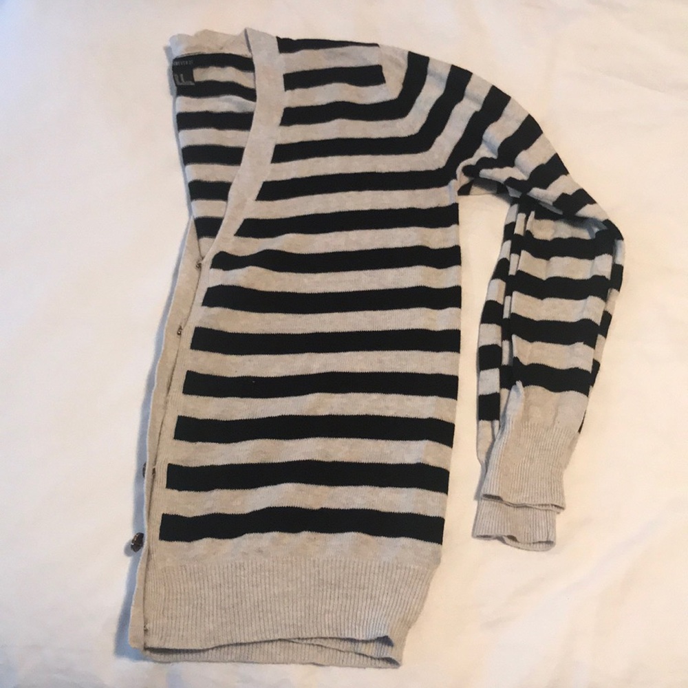 Striped button cardigan